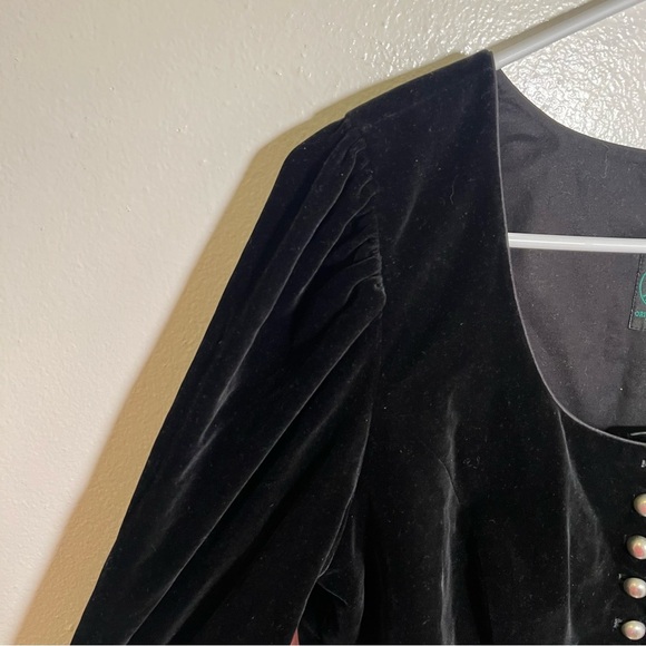 Vintage Tostmann Velvet Top Long Sleeve Pearl Buttons 42 - Picture 4 of 12